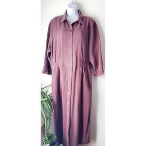 Vintage Orvis Womens Long Purple Utility Dress Size XL Cargo Preppy Quality Boho